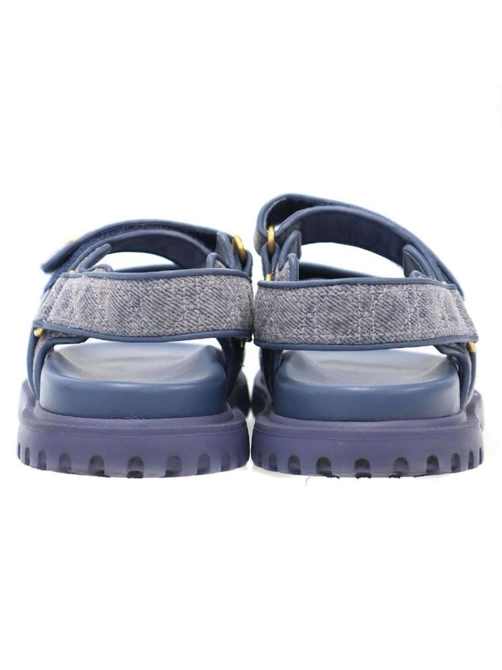 Dior Christian Act Cannage Denim Strap Sandals Blue 36.5 - Picture 3 of 8